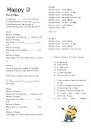 English Worksheet:  happy - pharrell williams