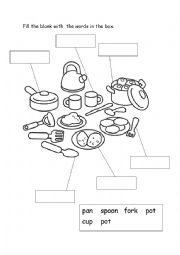 English Worksheet: Kitchen utensil