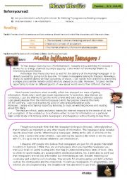 English Worksheet: Media