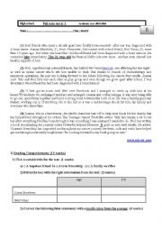 English Worksheet: The best inspiring story ever about friendship (text B)