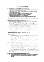 English Worksheet: Past tenses usage