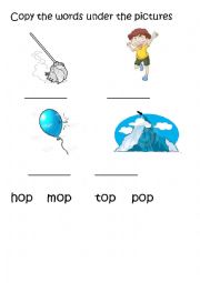 English Worksheet: Op Words