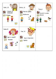 Communication cards (name, age...) - 1 -