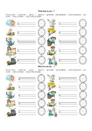 English Worksheet: Daily Routine