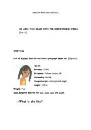English Worksheet: written exercise 3rd part