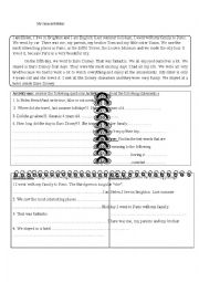 English Worksheet: My summer holidays