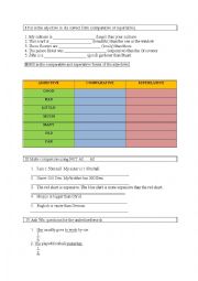 English Worksheet: adjectives