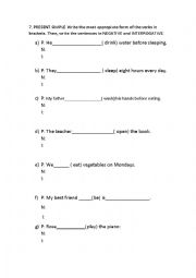 English Worksheet: Present simple: positive, negative and interrogative