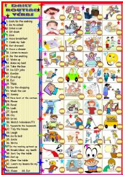 Daily routine verbs; matching!