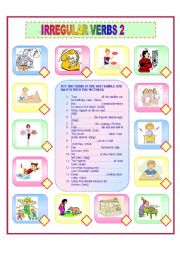 English Worksheet: IRREGULAR VERBS2 (modified)