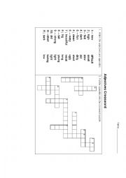 English Worksheet: crossword adjectives