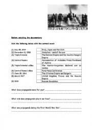 English Worksheet: Propaganda World War I