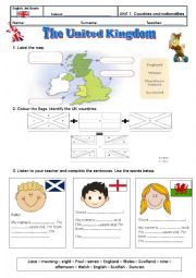 English Worksheet: Countries and Nationalities