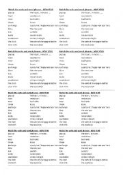 NEW YEAR - vocabulary match