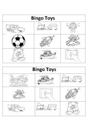 English Worksheet: toys bingo