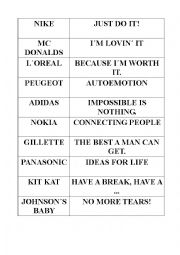 English Worksheet: Advert slogans