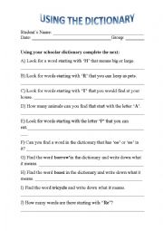 English Worksheet: Using Bilingual Dictionary