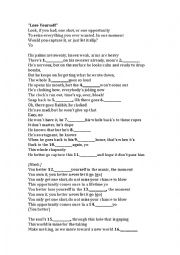 English Worksheet: Lose Yourself Gap Fill