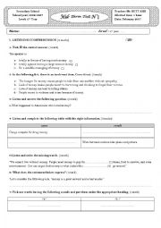 English Worksheet: mid-term test 02 2nd form 2006/2007