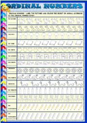 English Worksheet: Ordinal numbers for young learners