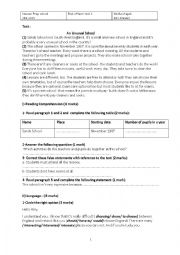 English Worksheet: end of term test 1