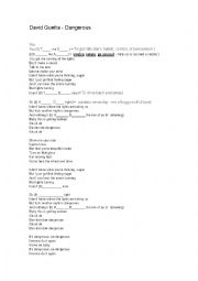 English Worksheet: David Guetta - Dangerous