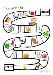 English Worksheet: Esl vegetable board game