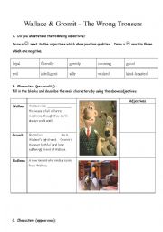 English Worksheet: Wallace & Gromit The Wrong Trousers