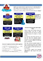 English Worksheet: School Idioms