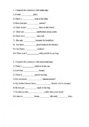 English Worksheet: Some Any