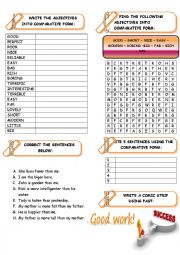 English Worksheet: COMPARISONS FORM