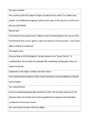 English Worksheet: The History of Human Rights
