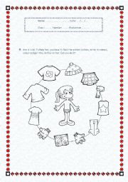 English Worksheet: Clothes