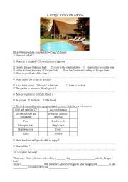 English Worksheet: Lodge in South Africa