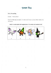 English Worksheet: Peter Pan Reading Materials Part 2