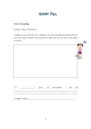 English Worksheet: Peter Pan Reading Materials Part 3