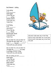 English Worksheet: Sailing by Rod Stewart to practise the present continuous