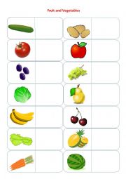 English Worksheet: Fruit and Vegetables Poster