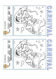 English Worksheet: Carnival color by number