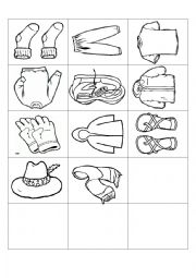 Clothes bingo worksheets