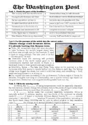 English Worksheet: The Newspaper Article