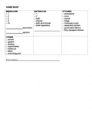 English Worksheet: Home Swap - Conversation activity