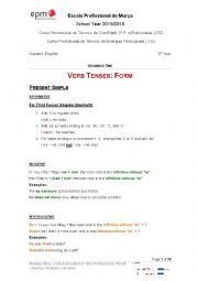 Verb tenses: form