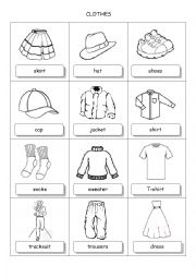 English Worksheet: Minibook clothes