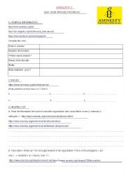 English Worksheet: Webquest Amnesty International