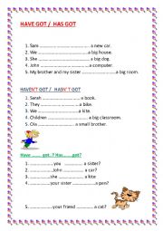 English Worksheet: Have got for children