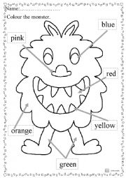 English Worksheet: Draw a monster