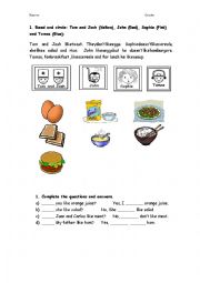 English Worksheet: like- dont like- hate- love