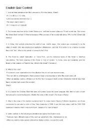 English Worksheet: English Quiz Contest