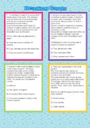 English Worksheet: Reading Comprehension Cards